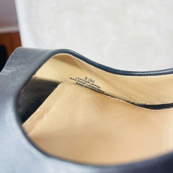 Gianni Bini Heels Women 8.5 Black Leather Peep Toe Studded Spiked Stiletto Pumps - Picture 5 of 9